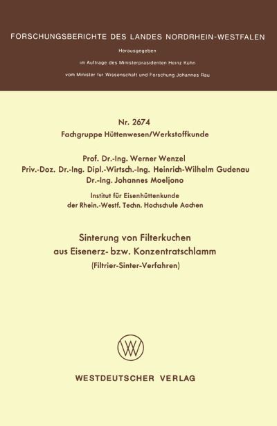 Sinterung Von Filterkuchen Aus Eisenerz- Bzw. Konzentratschlamm