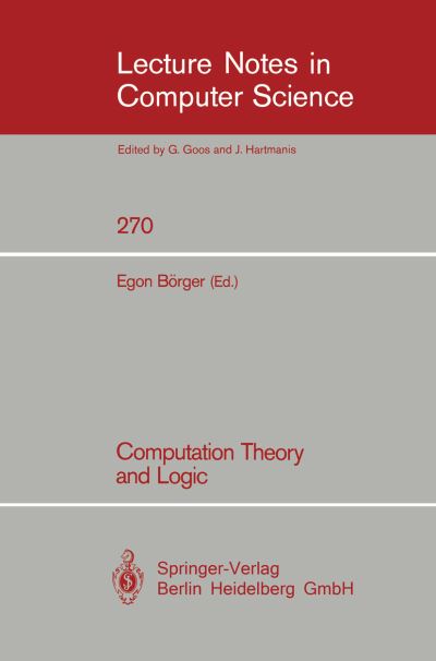 Computation Theory and Logic