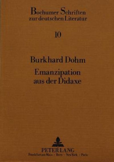 Emanzipation Aus Der Didaxe