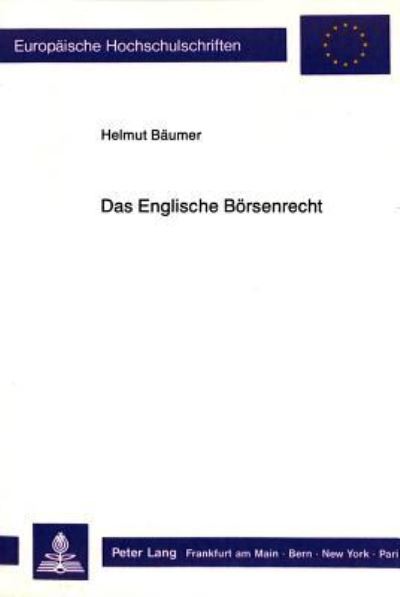 Das Englische Borsenrecht