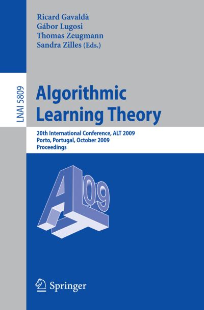 Algorithmic Learning Theory Lecture Notes in Artificial Intelligence