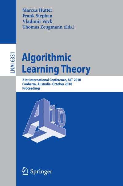 Algorithmic Learning Theory Lecture Notes in Artificial Intelligence
