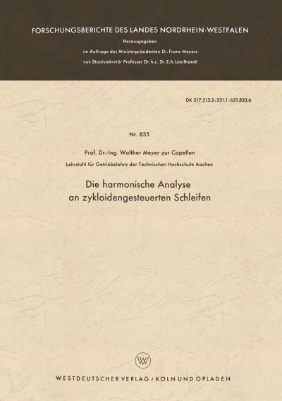 Die Harmonische Analyse an Zykloidengesteuerten Schleifen