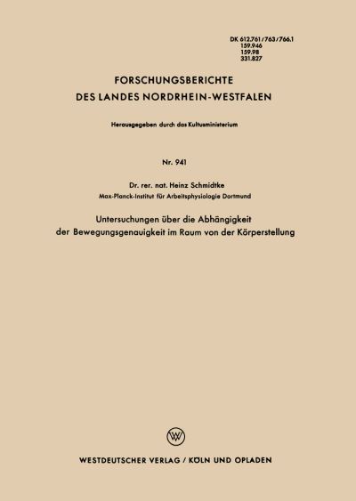 Untersuchungen Über Die Abhängigkeit Der Bewegungsgenauigkeit Im Raum Von Der Körperstellung
