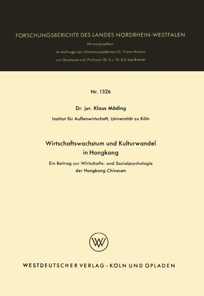 Wirtschaftswachstum Und Kulturwandel in Hongkong