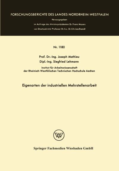 Eigenarten Der Industriellen Mehrstellenarbeit