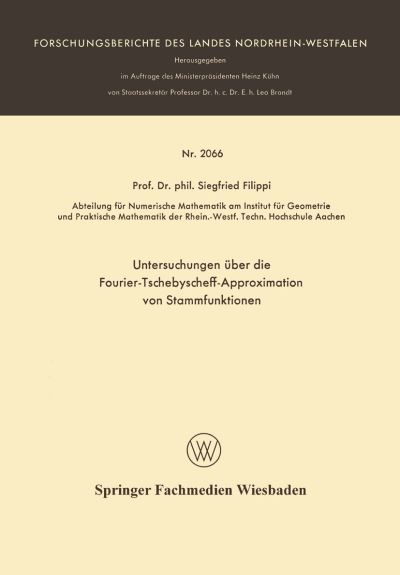 Untersuchungen Über Die Fourier-Tschebyscheff-Approximation Von Stammfunktionen
