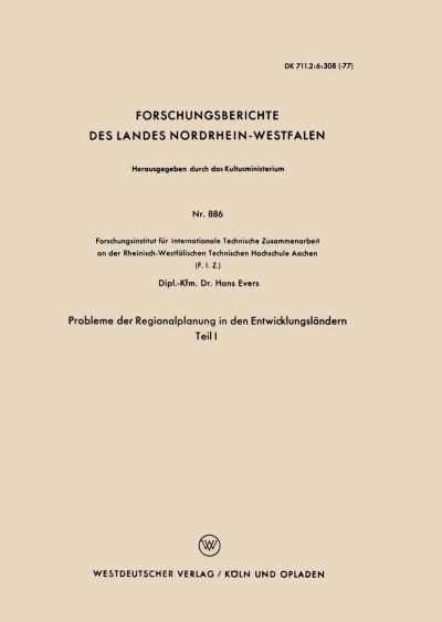 Probleme Der Regionalplanung in Den Entwicklungsländern