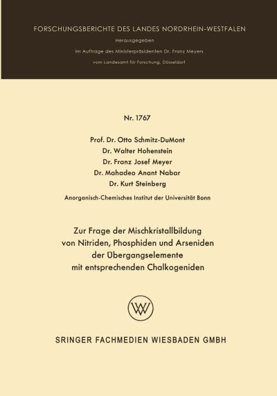 Zur Frage Der Mischkristallbildung Von Nitriden, Phosphiden Und Arseniden Der Übergangselemente