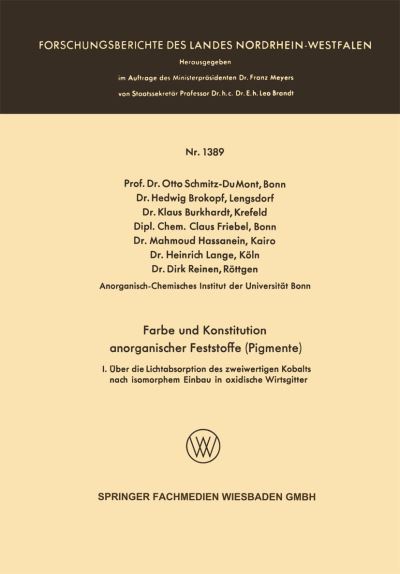 Farbe Und Konstitution Anorganischer Feststoffe (Pigmente) Fachgruppe Umwelt/Verkehr