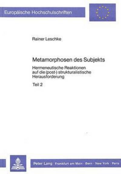 Metamorphosen Des Subjekts