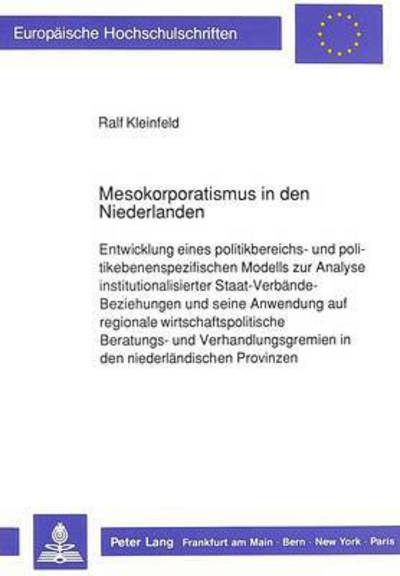Mesokorporatismus in Den Niederlanden