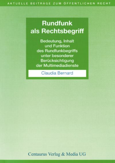 Rundfunk Als Rechtsbegriff