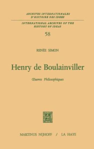 Henry De Boulainviller Tome I