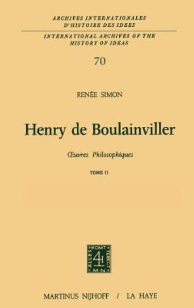 Henry De Boulainviller Tome II