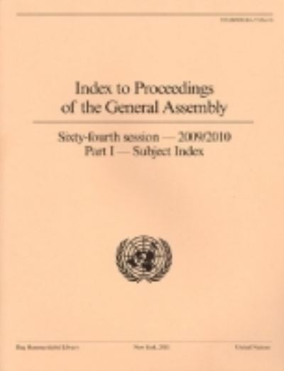 Index to Proceedings of the General Assembly