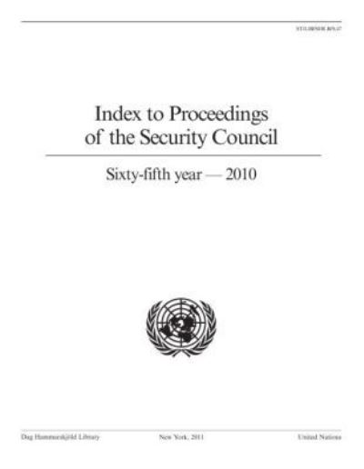 Index to Proceedings of the Security Council