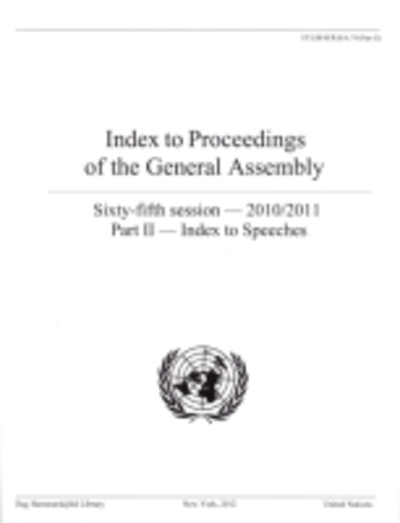 Index to Proceedings of the General Assembly 2010/2011