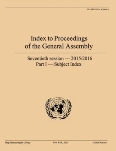 Index to Proceedings of the General Assembly 2015/2016, Part I - Subject Index