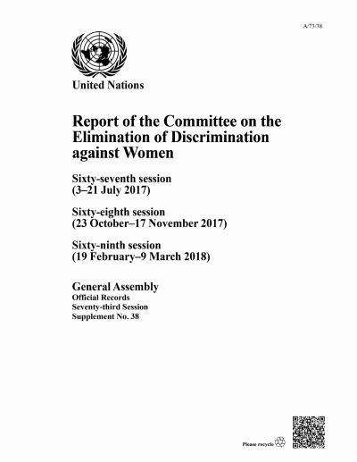 Report of the Committee on the Elimination of Discrimination Against Women, Seventy-Third Session