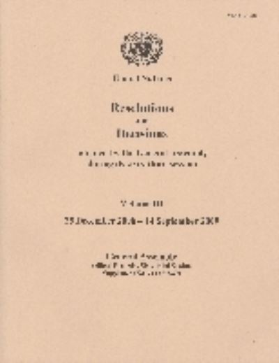 Resolutions and Decisions Adopted by the General Assembly