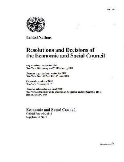 Resolutions and Decisions of the Economic and Social Council