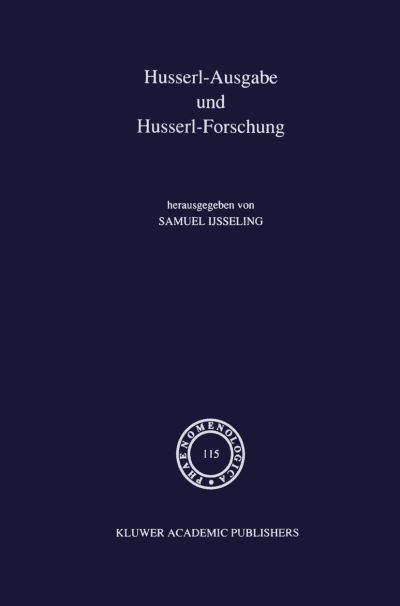 Husserl-Ausgabe Und Husserl-Forschung