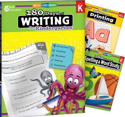 180 Days®: Writing, Spelling, & Printing Grade K: 3-Book Set