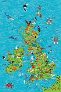 Book Cover for Children's Wall Map of the United Kingdom and Ireland by Collins Kids