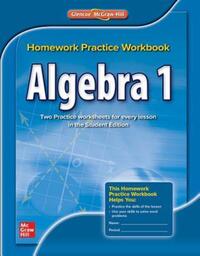 Book Cover for Algebra 1, Homework Practice Workbook by McGraw Hill
