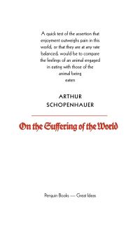 Book Cover for On the Suffering of the World by Arthur Schopenhauer, R J Hollingdale