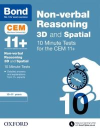 Book Cover for Bond 11+. 10-11 Years CEM 3D Non-Verbal Reasoning 10 Minute Tests by Lynn Adams