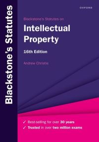 Book Cover for Blackstone's Statutes on Intellectual Property by Andrew Christie