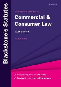 Book Cover for Blackstone's Statutes on Commercial & Consumer Law by F D Rose