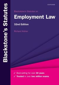 Book Cover for Blackstone's Statutes on Employment Law by Richard Kidner