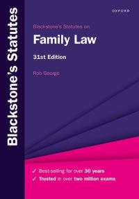 Book Cover for Blackstone's Statutes on Family Law by Robert H George