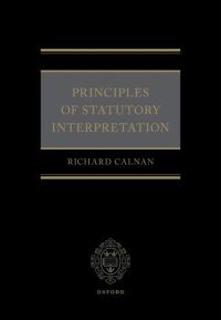 Book Cover for Principles of Statutory Interpretation by Richard Calnan