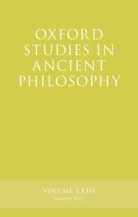 Book Cover for Oxford Studies in Ancient Philosophy, Volume 63 by Rachana Kamtekar