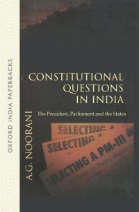 Book Cover for Constitutional Questions in India by Abdul Gafoor Abdul Majeed Noorani