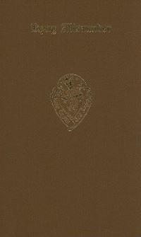 Book Cover for Kyng Alisaunder, Vol. II, Introduction, Commentary and Glossary by GV Smithers