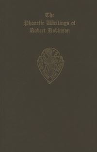 Book Cover for The Phonetic Writings of Robert Robinson by EJ Dobson