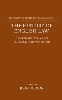 Book Cover for The History of English Law by John Hudson