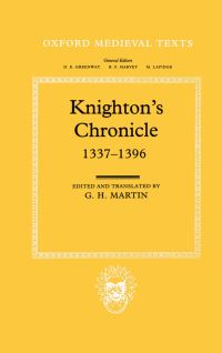 Book Cover for Knighton's Chronicle 1337-1396 by Henry Knighton, G H Martin