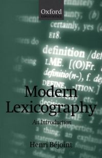 Book Cover for Modern Lexicography by Henri Béjoint