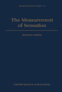 Book Cover for The Measurement of Sensation by Donald Laming