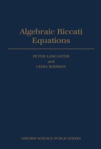 Book Cover for Algebraic Riccati Equations by Peter Lancaster, L Rodman