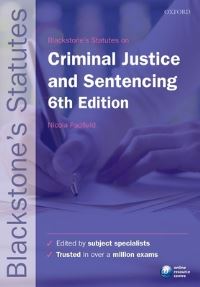 Book Cover for Blackstone's Statutes on Criminal Justice & Sentencing by Nicola Padfield