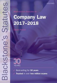 Book Cover for Blackstone's Statutes on Company Law 2017-2018 by Derek French