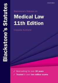 Book Cover for Blackstone's Statutes on Medical Law by Cressida Auckland