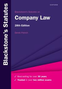 Book Cover for Blackstone's Statutes on Company Law by Derek French